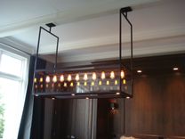 Lighting - Modern Custom Steel & Glass Chandelier 2 small