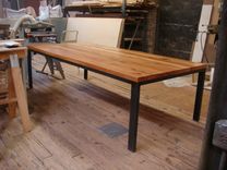 Dining Table Base – Structural Steel And Reclaimed Oak 2 small
