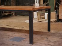 Dining Table Base – Structural Steel And Reclaimed Oak 3 small
