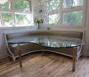 Metal - Modern Sculptural Polished Stainless Steel Dining Table Base 2 small