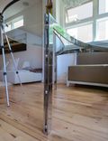 Metal - Modern Sculptural Polished Stainless Steel Dining Table Base 4 small