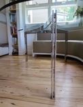 Metal - Modern Sculptural Polished Stainless Steel Dining Table Base 6 small