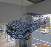 Hanging Automobile Sculpture - Model Cars, Steel & Stainless Steel 2 small