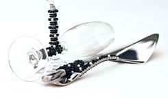 Custom Wedding Cake Server And Knife Set  In Swarovski Crystals, Fresh Water Pearls, Glass Beads 4 small