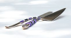 Custom Wedding Cake Server Cutting Set Beaded In Glass Beads 1 small