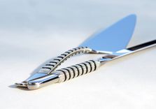 Custom Wedding Cake Server Cutting Set Beaded In Glass Beads 3 small