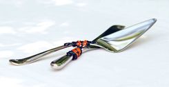 Custom Cake Server And Knife Set In Swirls Of Wire, Swarovski Crystals, Pearls And Glass Beads 2 small
