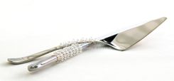 Custom Swarovski Beaded Cake Server And Knife Serving Set Choose Your Colors 2 small