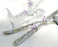 Custom Wedding Cake Server Set And Matching Toasting Flutes 1 small