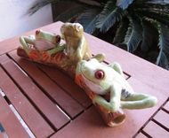 Sculpted Ceramic Red-Eyed Tree Frogs 1 small