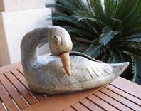 Sculpted Ceramic Swans 6 small