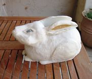 Sculpted Ceramic White Rabbit 3 small