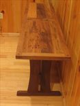 Wormy Chestnut Sofa Table With Walnut Base 1 small