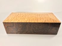 Desk Top Humidor- Quilted Maple And Walnut Burl 1 small