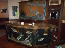 Carved Bass Bar With Whitetail Back Bar 1 small