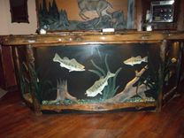 Carved Bass Bar With Whitetail Back Bar 4 small