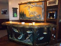 Carved Bass Bar With Whitetail Back Bar 5 small