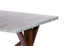 Zinc Table Zinc Dining Table -  The French Trestle Black Walnut Base 2 small