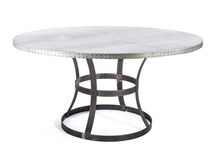 Zinc Table  Zinc Dining Table - Madera Steel Ring Round Zinc Top Table 1 small