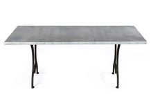 Zinc Table Zinc Dining Table - Geneva Zinc Top Table 3 small
