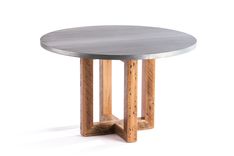 Zinc Table  Zinc Dining Table - The Winston Round Zinc Top Dining Table 1 small