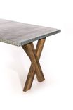 Zinc Table  Zinc Dining Table - The Reclaimed X Base Trestle Zinc Top Dining Table 3 small