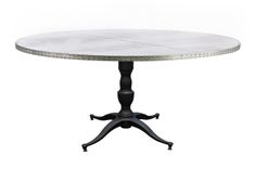 Zinc Table  Zinc Dining Table - The Francesca Round Zinc Top Dining Table 1 small