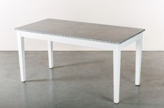 Zinc Table  Zinc Dining Table - The Bordeaux Bistro Zinc Top Dining Table -White Finish 1 small