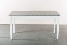 Zinc Table  Zinc Dining Table - The Bordeaux Bistro Zinc Top Dining Table -White Finish 2 small