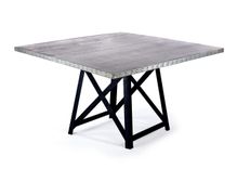 Zinc Table  Zinc Dining Table - Uptown Square Zinc Top Dining Table 1 small