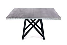 Zinc Table  Zinc Dining Table - Uptown Square Zinc Top Dining Table 2 small