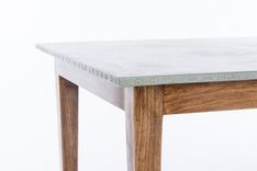 Zinc Table  Zinc Dining Table - The Bordeaux Bistro Zinc Top Dining Table -Walnut Finish 3 small