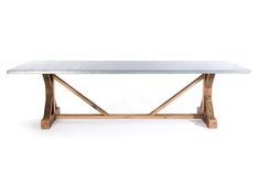 Zinc Table Zinc Dining Table -  French Trestle Zinc Top Table 1 small