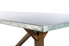 Zinc Table Zinc Dining Table -  French Trestle Zinc Top Table 5 small