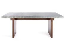 Zinc Table  Zinc Dining Table - The Sonoma Zinc Top Dining Table - Solid Walnut Base 2 small