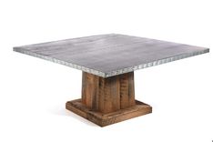Zinc Table  Zinc Dining Table - Santa Fe Square Zinc Table- Nutmeg Finish 1 small