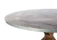 Zinc Table Zinc Dining Table -  Round French Trestle Zinc Dining Table 2 small