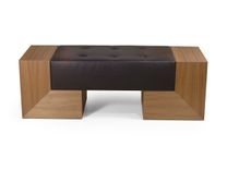 Natural Walnut With Bun Tufted Upholstered Link Settee Seat 3 small