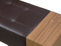 Natural Walnut With Bun Tufted Upholstered Link Settee Seat 5 small