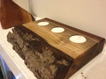 Appalachian Black Walnut Candle Holders 2 small