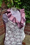 Satin And Lace Flounce Blouse 1 small