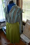 Asymmetrical Blouse And Green Skirt (Retro Combo) 1 small