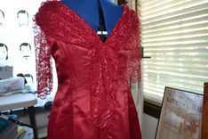 Red Satin And Lace Dress 2 small