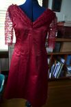 Red Satin And Lace Dress 4 small