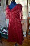 Red Satin And Lace Dress 5 small