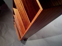 Solid Ribbon Cut Sapele Book Case 4 small