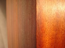 Solid Ribbon Cut Sapele Book Case 11 small