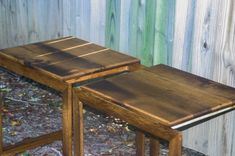 Reclaimed White Oak Mid-Century Modern Matching End Tables 2 small