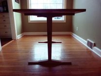 Midcentury Trestle Table Reclaimed Wood 2 small