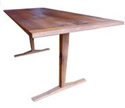 Midcentury Trestle Table Reclaimed Wood 5 small